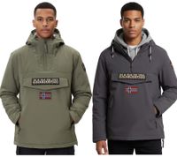 Anorak déperlant NAPAPIJRI Rainforest Pocket 2, veste d'hiver NP0A4GMD, coloris kaki ou gris foncé