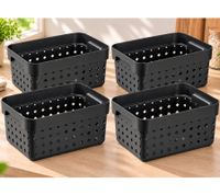 NHG 4er Set Seoul S Basket Aufbewahrungskorb aus Kunststoff 260 x 180 x 126 mm **B-Ware – geprüft & funktionell einwandfrei** Schwarz