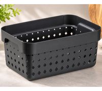 NHG 4er Set Seoul S Basket Aufbewahrungskorb aus Kunststoff 260 x 180 x 126 mm **B-Ware – geprüft & funktionell einwandfrei** Schwarz
