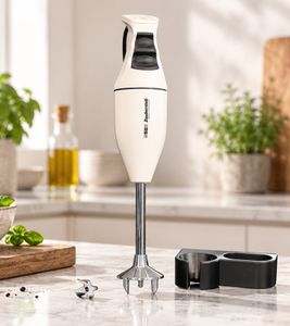 ESGE-Zauberstab M100 Exklusiv Stabmixer 120W 3-teiliges Set mit Multimesser & Wandhalter **B-Ware – geprüft & funktionell einwandfrei** in Weiß