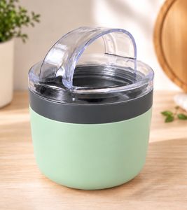 Duo Tableware Salatbecher TO-GO 2-stöckig mit Dressing-Behälter und Kühlakku Becher 625ml **B-Ware – geprüft & funktionell einwandfrei** Grün