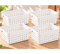 NHG 4er Set Seoul Basket S Aufbewahrungskorb aus Kunststoff 260 x 180 x 126 mm **B-Ware – geprüft & funktionell einwandfrei** Weiß