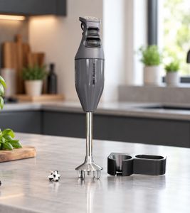 ESGE-Zauberstab M100 Exklusiv Stabmixer 120W 3-teiliges Set mit Multimesser & Wandhalter **B-Ware – geprüft & funktionell einwandfrei** in Schwarz