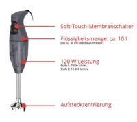 ESGE-Zauberstab M100 Exklusiv Stabmixer 120W 3-teiliges Set mit Multimesser & Wandhalter **B-Ware – geprüft & funktionell einwandfrei** in Schwarz