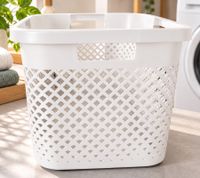 CURVER PURE Wäschekorb Aufbewahrungskorb aus Kunststoff 47 Liter 60 x 28 x 40 cm **B-Ware – geprüft & funktionell einwandfrei** Weiß