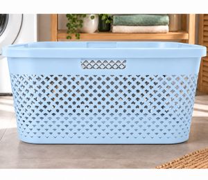 CURVER PURE Wäschekorb Aufbewahrungskorb aus Kunststoff 47 Liter 60 x 28 x 40 cm **B-Ware – geprüft & funktionell einwandfrei** Blau