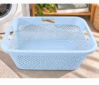 CURVER PURE Wäschekorb Aufbewahrungskorb aus Kunststoff 47 Liter 60 x 28 x 40 cm **B-Ware – geprüft & funktionell einwandfrei** Blau