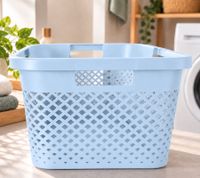 CURVER PURE Wäschekorb Aufbewahrungskorb aus Kunststoff 47 Liter 60 x 28 x 40 cm **B-Ware – geprüft & funktionell einwandfrei** Blau