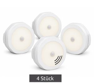 BRILO LED-Beleuchtungsspots 4er-Set mit Bewegungs- & Dämmerungssensor 4x60lm 3000K – Halterung & Befestigungsmaterial unvollständig **B-Ware – geprüft & funktionell einwandfrei** in Weiß