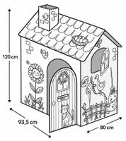 Collectino Cardboard Coloring and Playhouse 120x93.5x80cm without Soft Coloring Pen Set **B-Grade – tested & fully functional** in White
