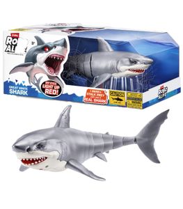 ZURU ROBO ALIVE Weißer Hai – interaktives Wasserspielzeug mit leuchtenden Augen & lebensechter Schwimmbewegung L 40 x B 18 x H 16 cm **B-Ware – geprüft & funktionell einwandfrei** Bunt