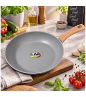 Geschmiedete Bratpfanne Ø 24cm aus Aluminium mit hochwertiger ILAG Ultimate HL Antihaftbeschichtung Pfanne **B-Ware – geprüft & funktionell einwandfrei** Grau