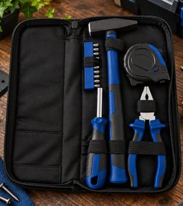 Juego de herramientas práctico de 5 piezas que incluye destornillador con 10 puntas diferentes. Accesorios **Producto de segunda mano – probado y en perfecto funcionamiento** Rojo/Negro