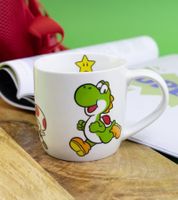 Pack de 2 tazas de porcelana de SUPER MARIO, 275 ml, con diseño detallado de SUPER MARIO, taza de café, accesorio de mesa, color blanco
