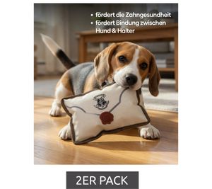 2er Pack Harry Potter Hundekauspielzeug Kauspielzeug Hundespielzeug im Notizbuch Brief-Motiv Beißspielzeug 15x5x20cm Weiß