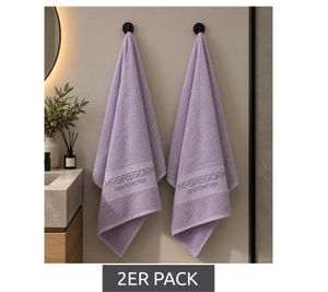 2er Pack Hochwertiges McGREGOR Frottier-Handtuch aus reiner Baumwolle Frottier-Duschtuch ca. 50 × 100 cm **B-Ware – geprüft & funktionell einwandfrei** 9504104 Flieder