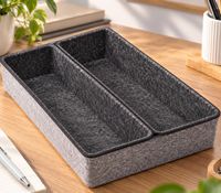 Praktisches HEDURA 3-teiliges Organizer-Boxen-Set aus weichem Filz Aufbewahrungs-Box **B-Ware – geprüft & funktionell einwandfrei** Grau