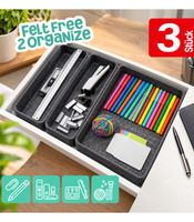 Praktisches HEDURA 3-teiliges Organizer-Boxen-Set aus weichem Filz Aufbewahrungs-Box **B-Ware – geprüft & funktionell einwandfrei** Grau