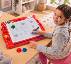 Simba Art & Fun Magische Zeichentafel 40x29cm mit Magnetstift & 4 Stempeln **B-Ware – geprüft & funktionell einwandfrei** Mehrfarbig