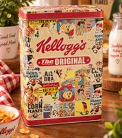 Rechteckige Kellogg’s Aufbewahrungsdose im Retro-Design Vorratsdose ca. 18 x 14 x 10 cm (L × B × H) **B-Ware – geprüft & funktionell einwandfrei** Bunt