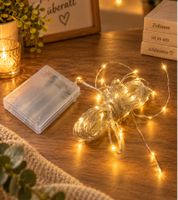 Stimmungsvolle LICHTMOMENTE LED-Drahtlichterkette mit 160 warmweißen LEDs mit Timerfunktion 1,95 Meter 9844442 **B-Ware – geprüft & funktionell einwandfrei** 9595101 Silber