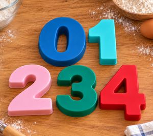 Silikon-Backformen Zahlen 0–4 5-teilig zum Backen & Einfrieren **B-Ware – geprüft & funktionell einwandfrei** Mehrfarbig