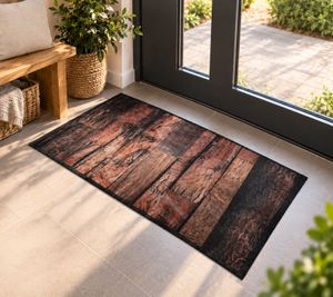 andiamo Sauberlaufmatte 67 x 120 cm Schutzfangmatte für das Haus **B-Ware – geprüft & funktionell einwandfrei** mit braunem Muster