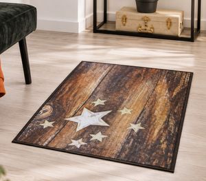 EMPIRE Sauberlaufmatte 67 x 120 cm Sterne-Design Schmutzfangmatte für den Haus **B-Ware – geprüft & funktionell einwandfrei** Muster Mehrfarbig