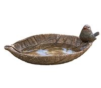  gwd Trend & Ambiente Vogeltränke Vogelbad mit Polyresin-Schale in Steinoptik und Vogel Garten-Zubehör ca. 24 × 12 × 8 cm **B-Ware – geprüft & funktionell einwandfrei** Mehrfarbig