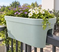 Jelenia Plast Balkongeländer Topf Balkon-Zubehör ca 60 x 26 x H24 cm **B-Ware – geprüft & funktionell einwandfrei** Grau / Weiß