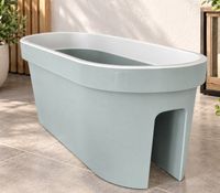 Jelenia Plast Balkongeländer Topf Balkon-Zubehör ca 60 x 26 x H24 cm **B-Ware – geprüft & funktionell einwandfrei** Grau / Weiß