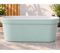 Jelenia Plast Balkongeländer Topf Balkon-Zubehör ca 60 x 26 x H24 cm **B-Ware – geprüft & funktionell einwandfrei** Grau / Weiß