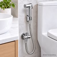 Praktisches Waschbecken- & Bidet-Handbrauseset mit Brauseschlauch, Wandhalterung & Montagematerial B-Ware – geprüft & funktionell einwandfrei Chrom/Silber