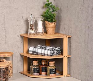 KESPER Küchen-Eckregal aus FSC®-zertifiziertem Bambus ca. 25 x 25 x 27 cm  **B-Ware – geprüft & funktionell einwandfrei** Braun