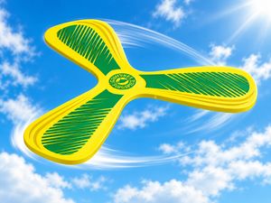 Boomerang Günther per Gioco di Lancio Indoor con Raggio di Volo ca. 1–3m dai 5 Anni **Prodotto di seconda scelta – testato & perfettamente funzionante** in Giallo/Verde