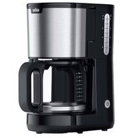 Macchina da caffè BRAUN PurShine KF 1500 BK - Macchina per caffè filtro con caraffa in vetro per un massimo di 10 tazze, 1000 Watt **Articolo di seconda scelta - Testato e perfettamente funzionante** Nero