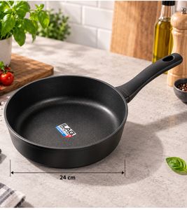 Bratpfanne Ø 24cm Schmorpfanne aus Aluminium mit hochwertiger ILAG Ultimate HL Antihaftbeschichtung Pfanne **B-Ware - geprüft** Schwarz