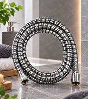 Moderner Brauseschlauch 2 m Duschschlauch mit 12,7 mm (½ Zoll) Standardanschluss B-Ware – geprüft Silber/Dunkelgrau