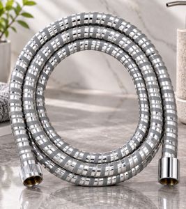 Moderner Brauseschlauch 2 m Duschschlauch mit 12,7 mm (½ Zoll) Standardanschluss B-Ware – geprüft Silber/Hellgrau