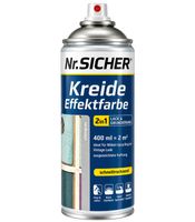 Nr. Sicher Kreide Effektfarbe 400ml für bis zu 2m² schnelltrocknend 2 in 1 Lack & Grundierung Matte Oberfläche **B-Ware – geprüft** in Steingrau