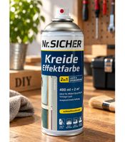 Nr. Sicher Kreide Effektfarbe 400ml für bis zu 2m² schnelltrocknend 2 in 1 Lack & Grundierung Matte Oberfläche **B-Ware – geprüft** in Steingrau