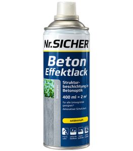Nr. Sicher Beton Effektfarbe 400ml für bis zu 2m² seidenmatt dekorativer Schutzlack für innen und außen **B-Ware – geprüft** in Betongrau