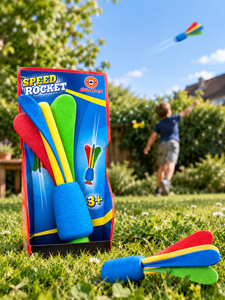 Günther Flugspiele Colorful Foam Speed ​​Rocket Throwing Set for Kids **B-Stock – Inspected