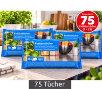 Lot de 75 lingettes dégraissantes humides (3 x 25) pour toutes les surfaces lisses de la cuisine **Produit de seconde main – Contrôlé** (blanc)