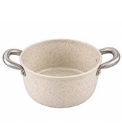 Ø 20 cm Accademia Mugnano Kochtopf mit Hochwertige GREBLON® C3+ Antihaftbeschichtung Topf Made In Italy **B-Ware – geprüft** Creme
