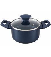 Ø 20cm progress Kochtopf mit Glasdeckel für Metall-Utensilien geeignet **B-Ware – geprüft** Dunkelblau