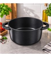 Ø 28cm Geschmiedeter Kochtopf aus Aluminium mit Antihaftbeschichtung **B-Ware – geprüft** Schwarz