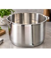 24 cm Edelstahl-Topf mit Integrierte Messskala auf der Innenseite Kochtopf 6 L **B-Ware – geprüft** Silber