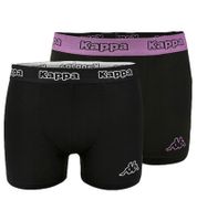 Lot de 6 boxers Kappa pour homme, noir et violet, avec logo et inscription de la marque
