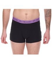 Lot de 6 boxers Kappa pour homme, noir et violet, avec logo et inscription de la marque